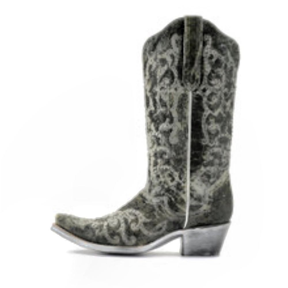 J.B. Dillon The Cassidy Genuine Leather Brass Studded Cowboy Western Boots